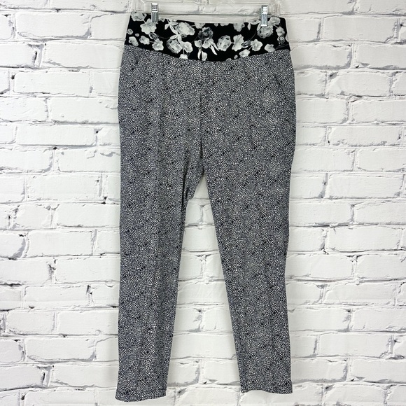 Lululemon Departure Joggers Trousers Pants Size 6 Black Floral Athletic Office - Picture 2 of 12